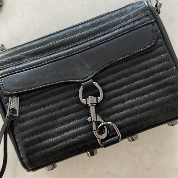 Rebecca Minkoff Quilted Mini MAC Crossbody Bag Black - Picture 3 of 13